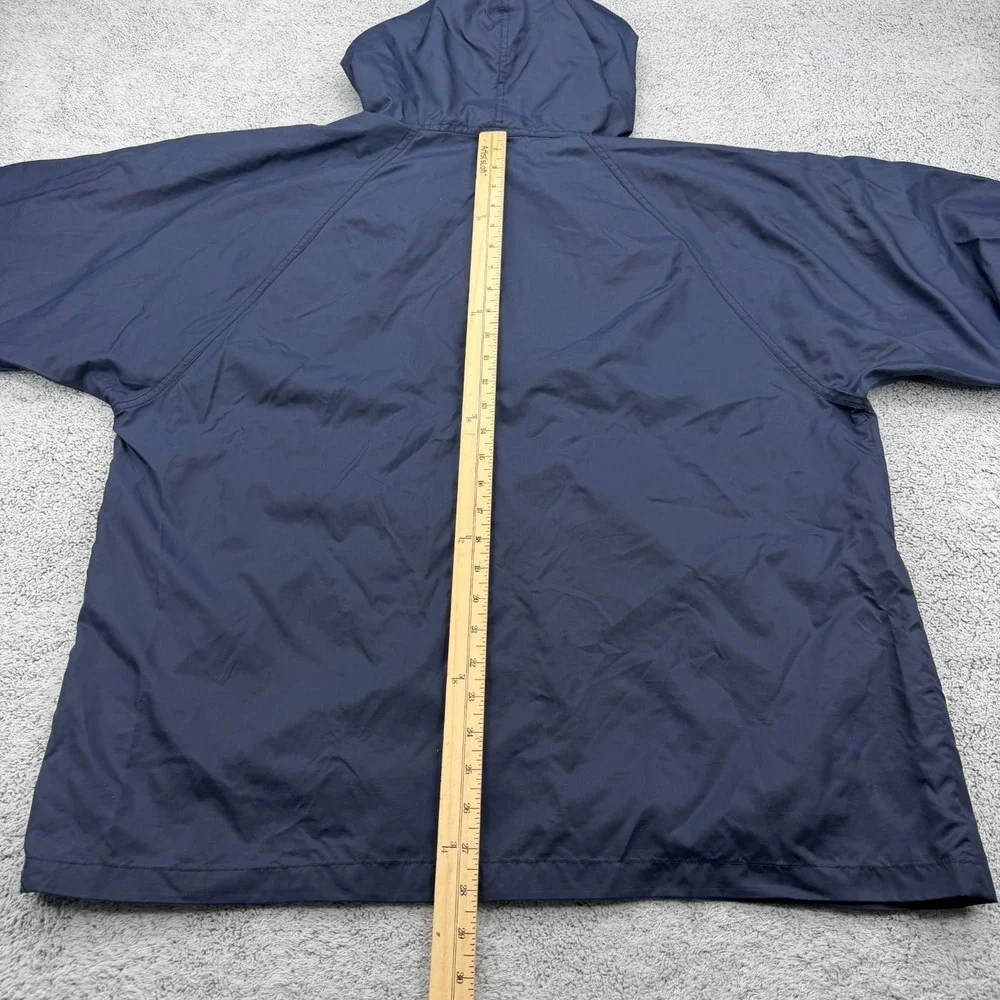 Helly Hansen Rain Jacket Mens Large Blue Hooded Zip Pocket Windbreaker 90s VTG